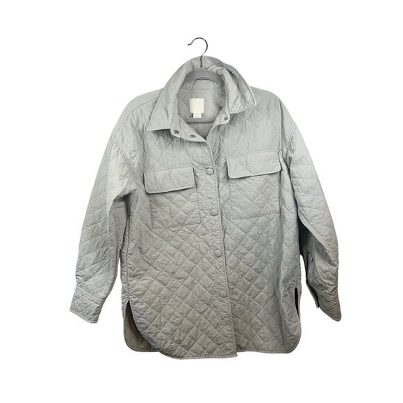 H&M Womens Quilted Shirt Jacket Size Small - Picture 1 of 4